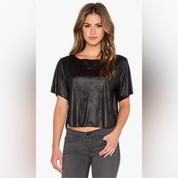 Steve Madden Tops - Steve Madden Fletcher Faux Suede Top in Black